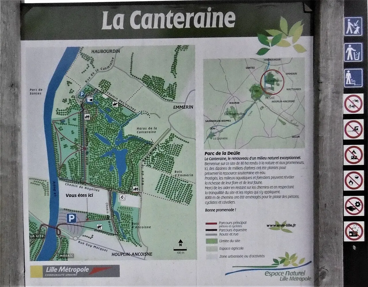 Parc de la Deûle La Cantereine panneau