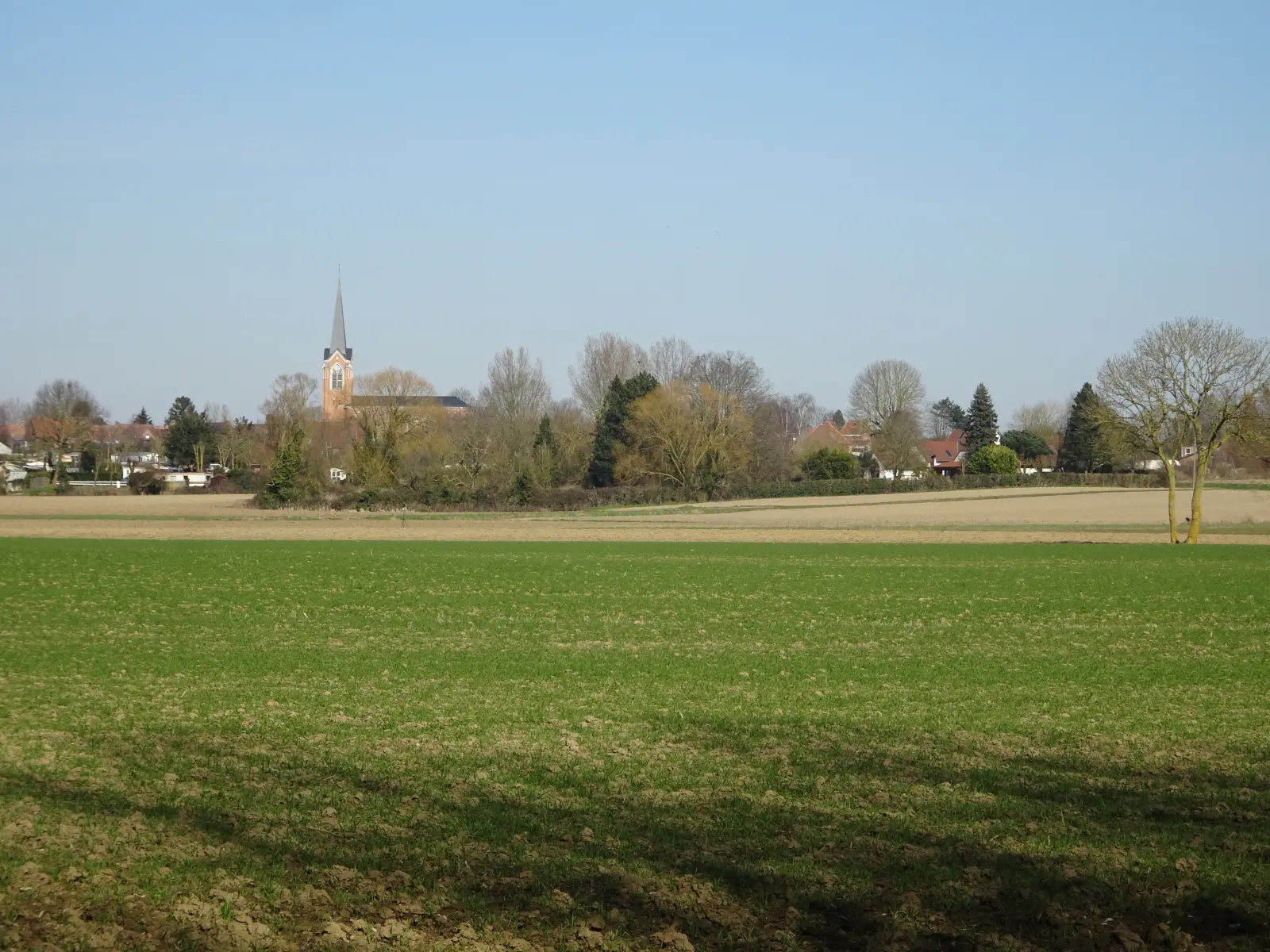 Église Saint-Amé d’Herlies vue depuis Illies