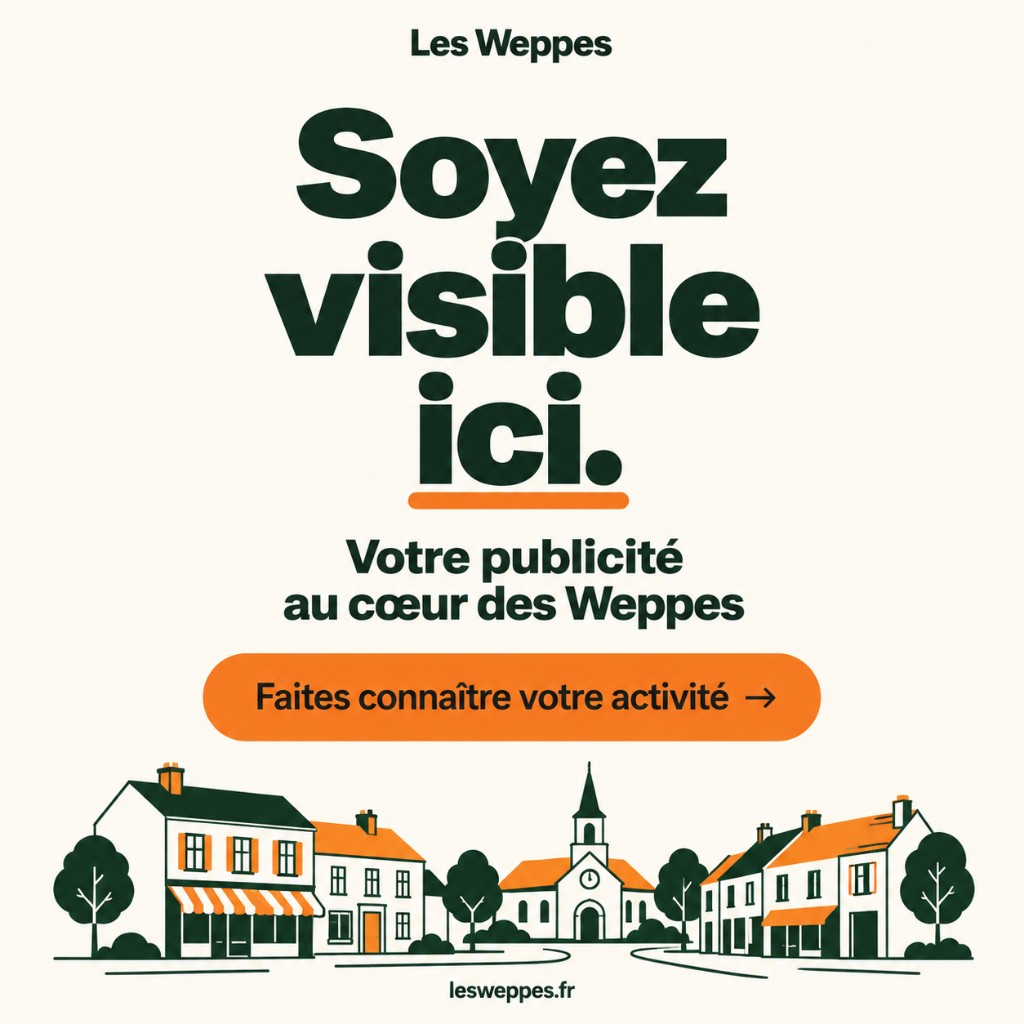 Soyez visible ici. Votre publicité au cœur des Weppes. Faites connaître votre activité.