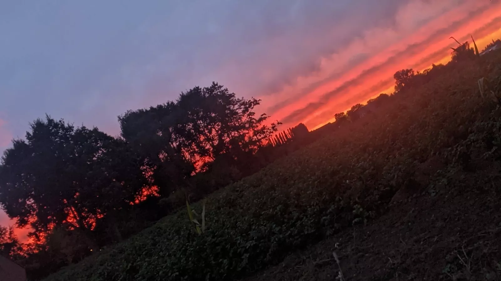 Biais rouge de coucher de soleil