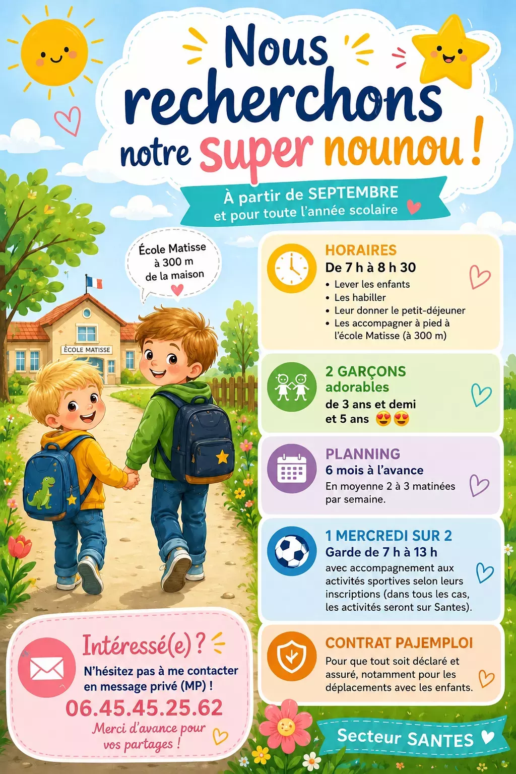 Garde d’enfants sur Santes