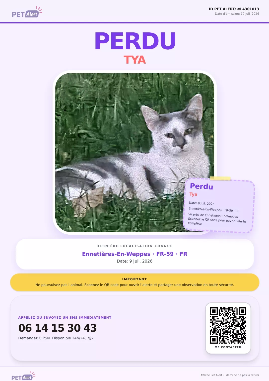 Tya toujours disparue