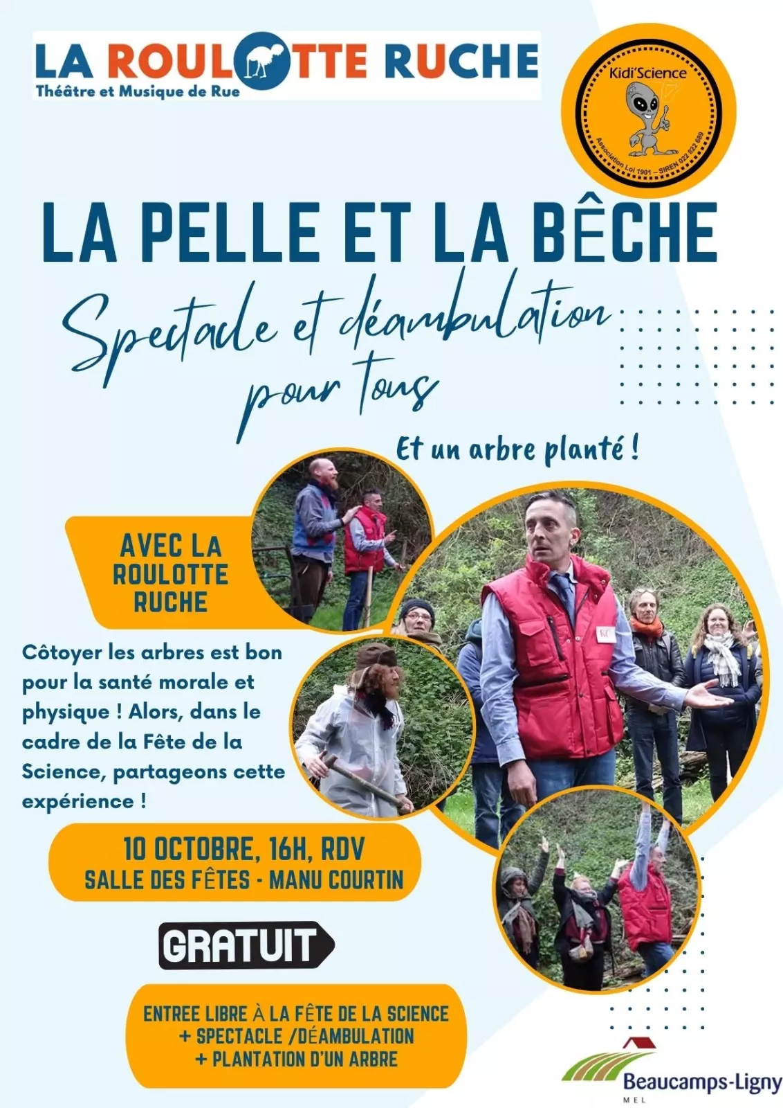 Spectacle "La Pelle et la Bêche"_ samedi 10 octobre à 16h_départ Salle des fêtes de Beaucamps