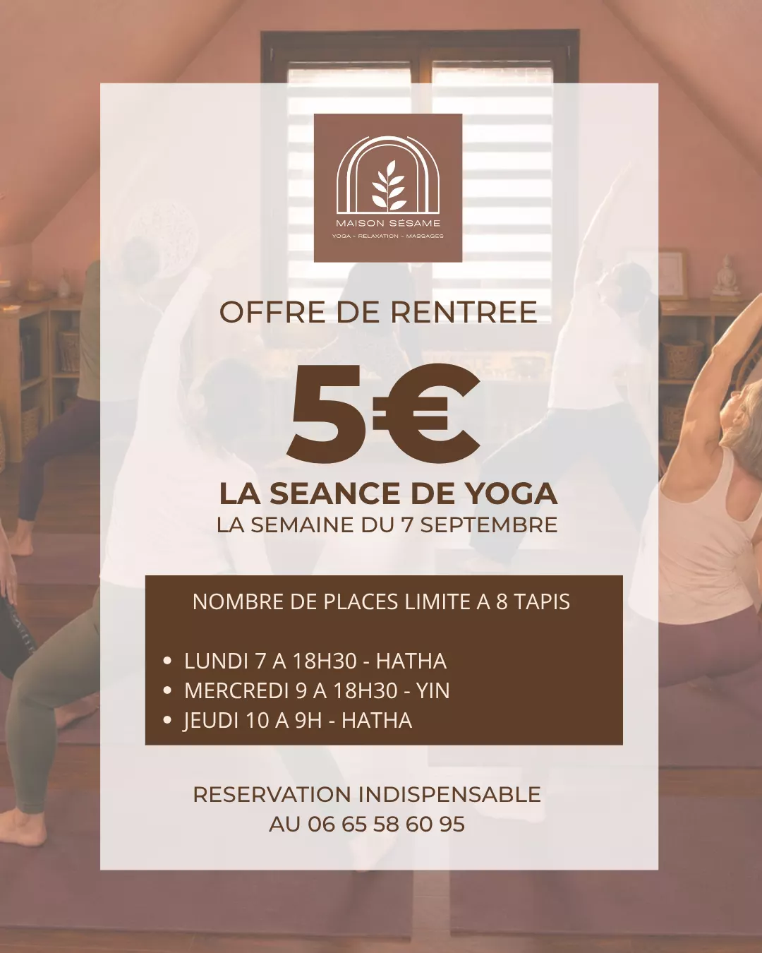 Cours de yoga rentrée 2026