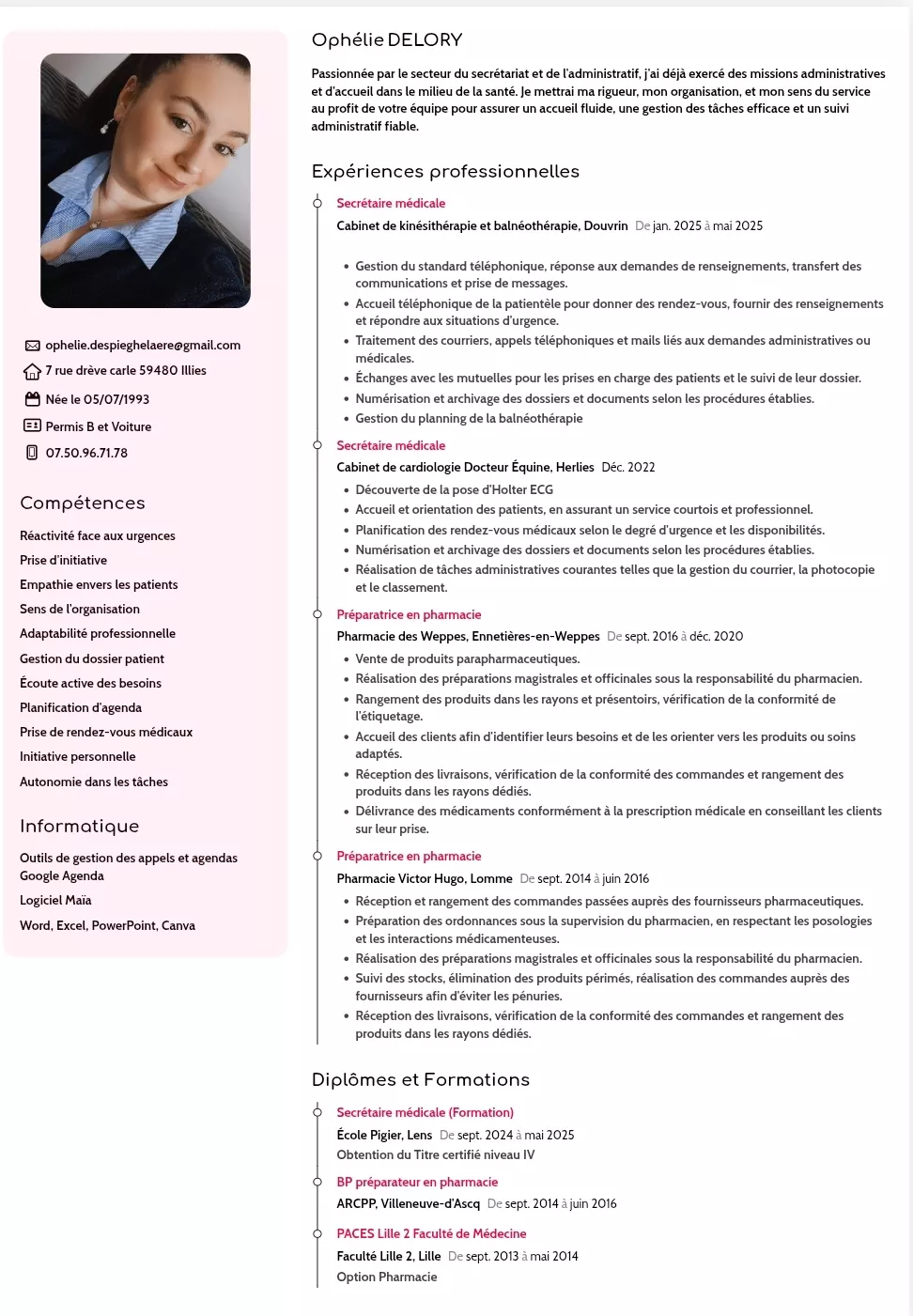 Emploi secrétaire médicale / administrative